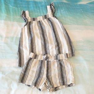 Carter's Boho Linen Blend Pom Pom Tank  Shorts Set